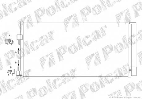 Радиатор кондиционера Renault Laguna III, Latitude 1.5D-3.5 10.07- Polcar 6039K8C1 (фото 1)