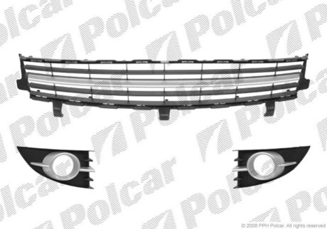Решітка в бампері ліва+правий+середн Polcar 60722704