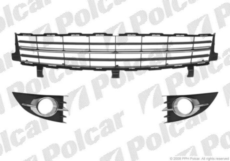 Решітка в бампері ліва+правий+середн Polcar 60722705
