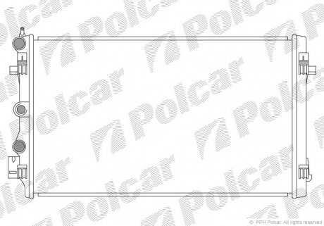 Радіатор двигуна VW Skoda 1.0-1.4 TSI 2007- Polcar 673208-1 (фото 1)