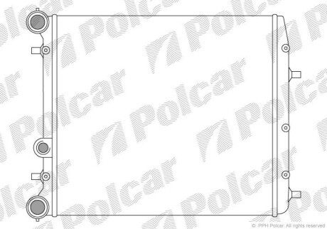 Радіатор охолодження Skoda Fabia (99-) 1.4 Benz. Polcar 691308A1