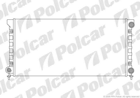 Радиатор VW Passat 1.6D-2.0 04.88-10.93 (без кондиционера) Polcar 954608A3