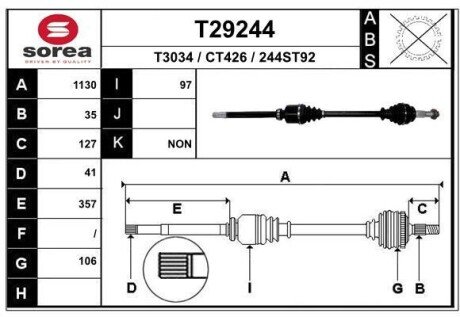 Półoś napędowa Polcar T29244