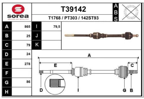 Піввісь Polcar T39142