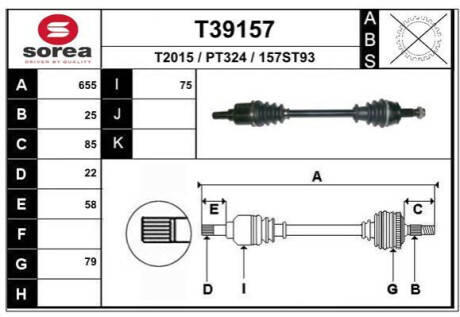 Піввісь Polcar T39157