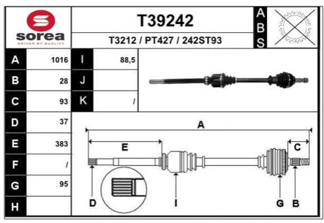 Піввісь Polcar T39242