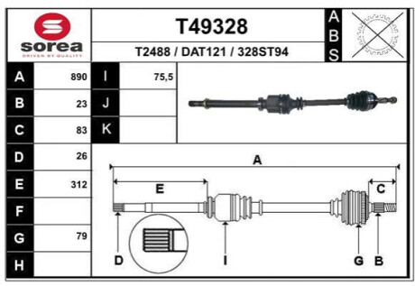 Піввісь Polcar T49328