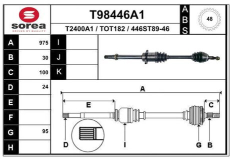 Піввісь Polcar T98446A1