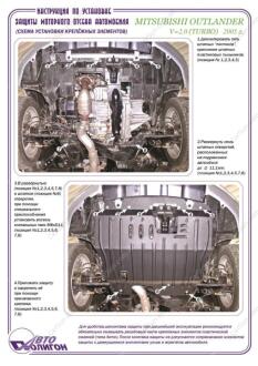 MITSUBISHI Outlander 2,0 Turbo МКПП 2005- Захист моторного відсіку та КПП ПолігонАвто PM004759