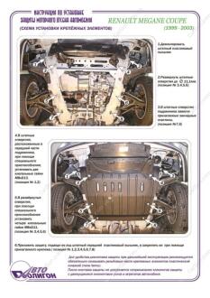 RENAULT Megane Coupe 1,6 МКПП 1999-2003 Захист моторного відсіку та КПП ПолігонАвто PR005567