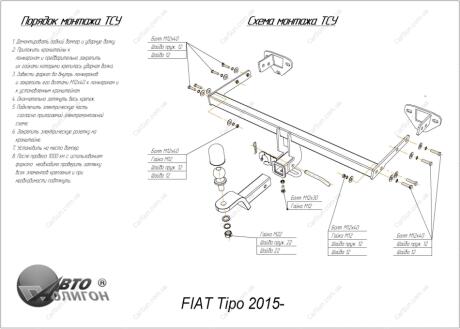 FIAT Tipo (седан/універсал) 2015- Фаркоп під вставку ПолігонАвто TF008350