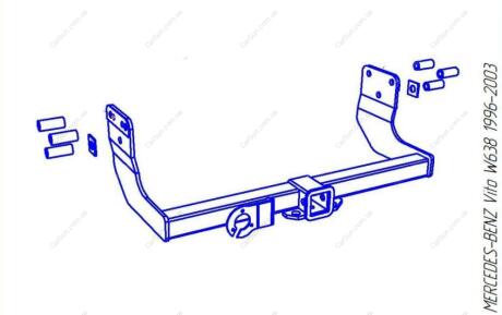 MERCEDES-BENZ Vito W638 1996-2003 Фаркоп під вставку ПолігонАвто TM009244