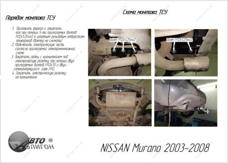 NISSAN Murano 2003-2008 Фаркоп ПолігонАвто TN009427