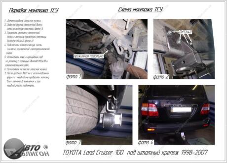 TOYOTA Land Cruiser 100 під штатне кріплення 1998-2007 Фаркоп ПолігонАвто TT0010210