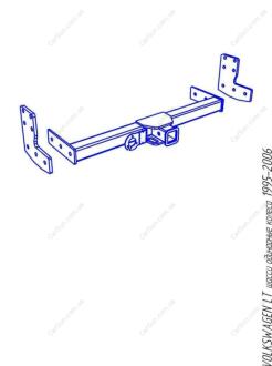 VOLKSWAGEN LT шассі одинарні колеса 1995-2006 Фаркоп під вставку ПолігонАвто TV0010397