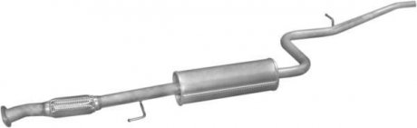 Резонатор (средняя часть) алюминизированная сталь Fiat Doblo 1.6 (00-05) POLMOSTROW 07.302 (фото 1)