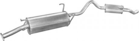 Глушитель с резонатором (средняя + задняя часть) алюминизированная сталь Nissan Vanette 2.3D POLMOSTROW 15.110
