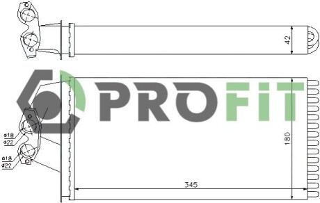 Радіатор пічки PROFIT 1760-0309