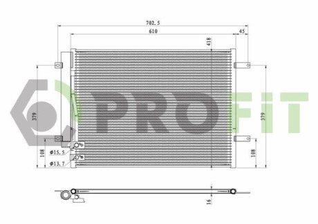 Конденсер кондиціонера PROFIT 1770-0009
