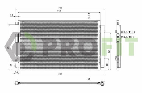 Конденсер кондиционера PROFIT 1770-0148