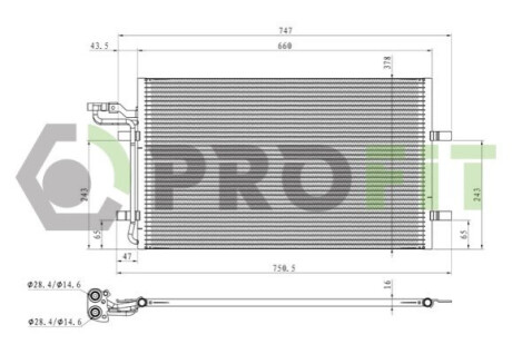 Конденсер кондиціонера PROFIT 1770-0548