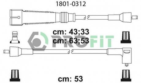 Провода высоковольтные - (59998031) PROFIT 1801-0312 (фото 1)