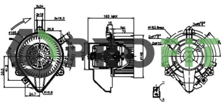 Вентилятор салона PROFIT 1860-0013