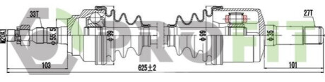 Полуось PROFIT 2730-1176