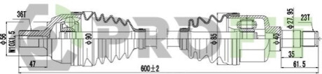 Полуось PROFIT 2730-3016