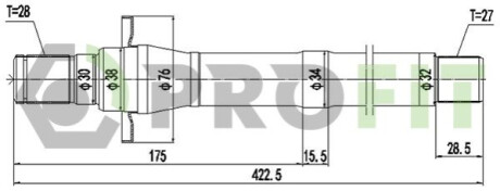 Піввісь PROFIT 2730-3061