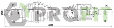 Піввісь PROFIT 2730-3073