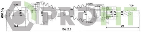 Полуось PROFIT 2730-3074