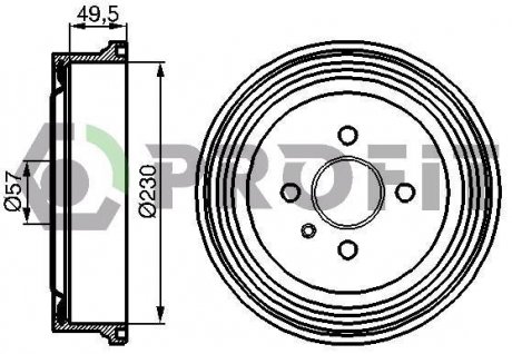 Тормозной барабан - (90495034) PROFIT 5020-0062