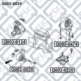Подушка двигуна передня АКПП Q-FIX Q002-0029 (фото 1)
