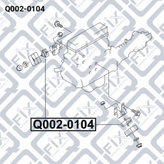 Подушка двигуна передня Q-FIX Q002-0104