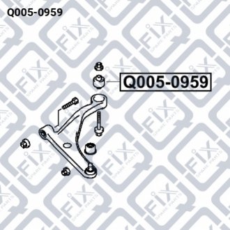 Сайлентблок переднього важеля (задній) Q-FIX Q005-0959