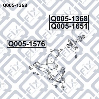 Сайлентблок задній переднього лівого важеля (гідравлічний) Q-FIX Q005-1368