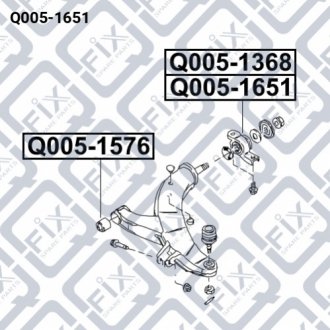 Сайлентблок задній переднього правого важеля (гідравлічний) Q-FIX Q005-1651