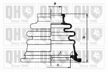 Пыльник ШРУСА внутренний (комплект) Opel Vivaro 1.9, 2.5 DTI 01- QUINTON HAZELL QJB1126 (фото 1)