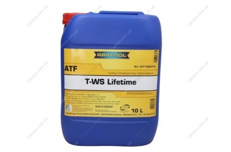 Масло трансмиссионное ATF T-WS Lifetime 10 л - RAVENOL 1211106010 (фото 1)