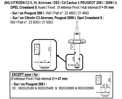 Амортизатор передний левый газовый citroen c3 picasso 08> RECORD 334663