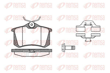 Гальмівні колодки, дискове гальмо (набір) REMSA 026303