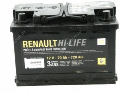 Аккумулятор L3 70AH 720A RENAULT 7711947965 (фото 1)