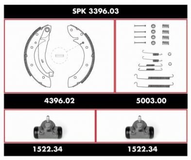 Комплект тормозов, барабанный тормозной механизм ROADHOUSE SPK 3396.03