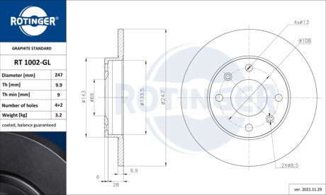 Автозапчастина Rotinger RT 1002-GL