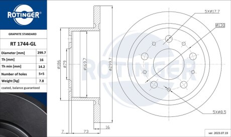 Автозапчастина Rotinger RT 1744-GL