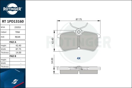 Автозапчастина Rotinger RT 1PD13160