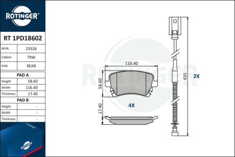 Автозапчастина Rotinger RT 1PD18602