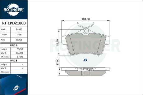 Автозапчастина Rotinger RT 1PD21800