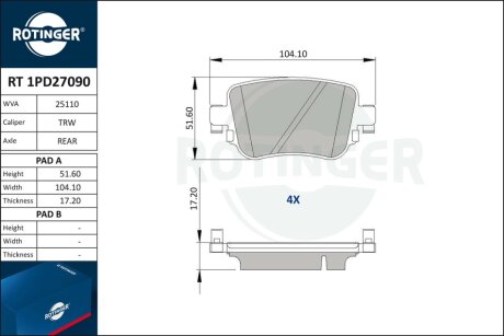 Автозапчастина Rotinger RT 1PD27090